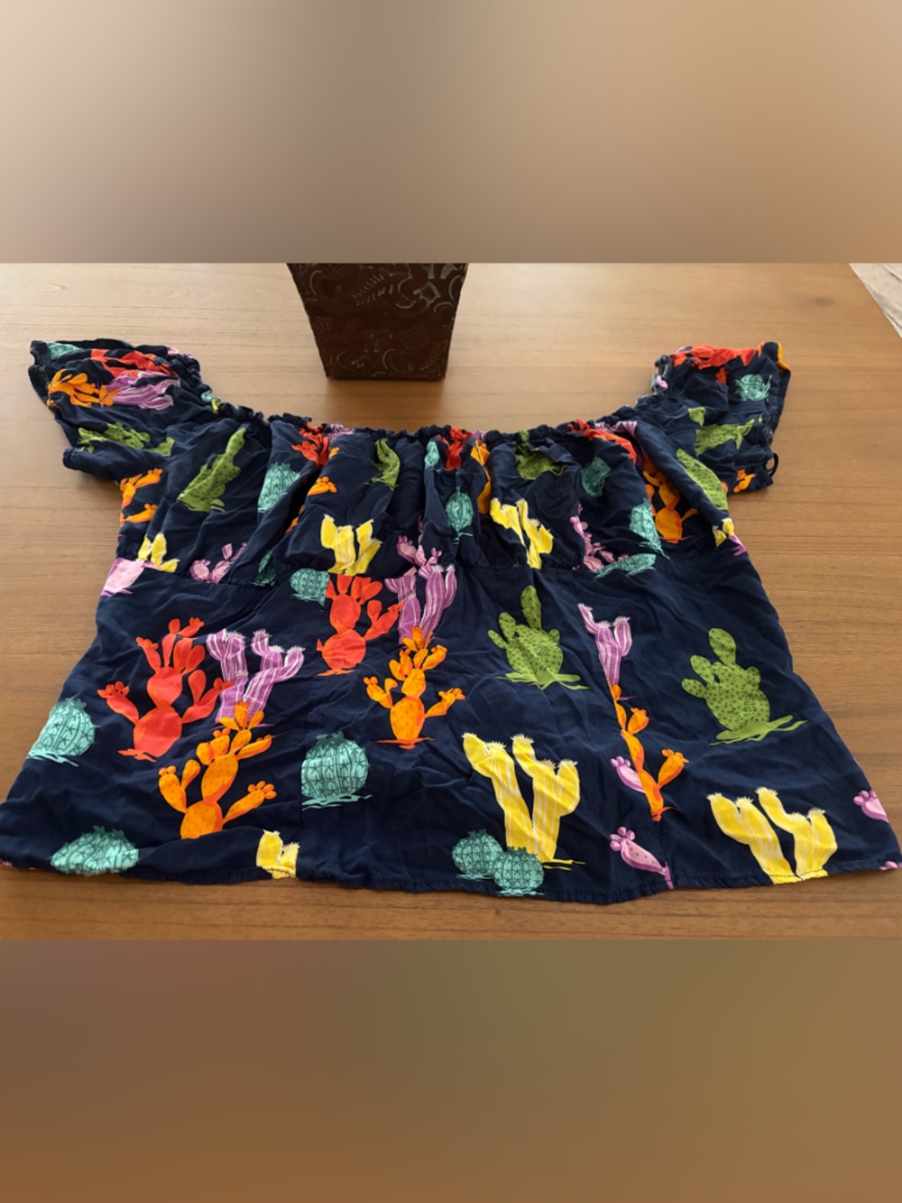Modcloth x Collectif Cactus Print Off-Shoulder Crop Top